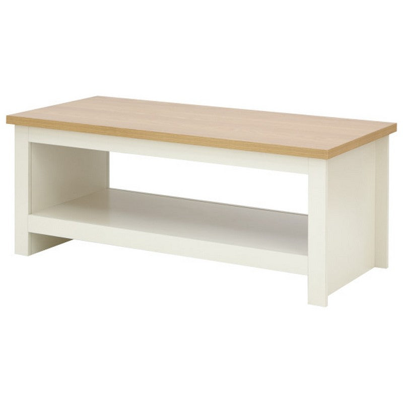 GFW Lancaster Coffee Table Cream 1 Shelf