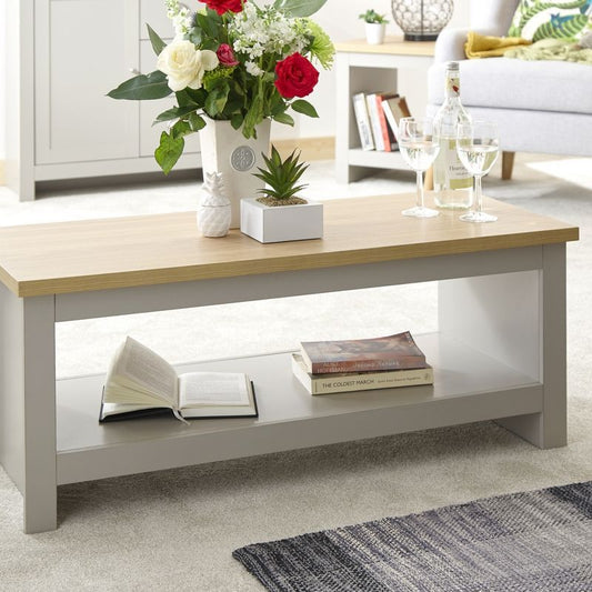 GFW Lancaster Coffee Table Grey 1 Shelf