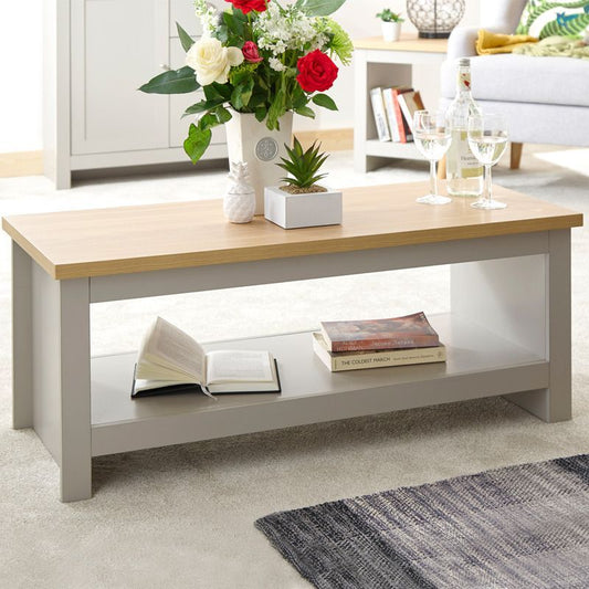 GFW Lancaster Coffee Table Grey 1 Shelf