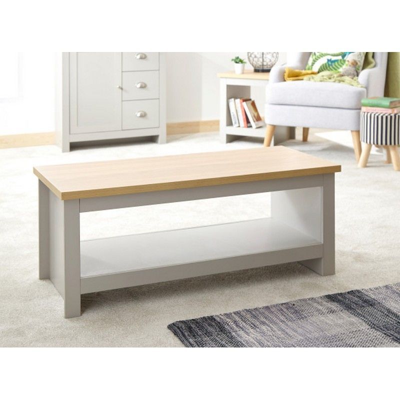 GFW Lancaster Coffee Table Grey 1 Shelf