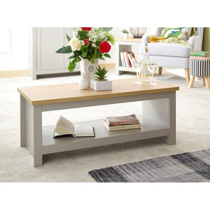 GFW Lancaster Coffee Table Grey 1 Shelf