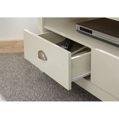 GFW Lancaster Corner TV unit Cream 1 Shelf 2 Drawers