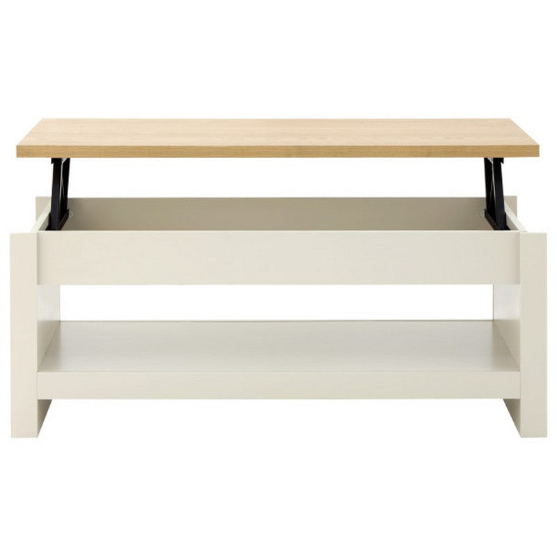 GFW Lancaster Extending Coffee Table Cream 1 Shelf 105cm