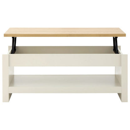 GFW Lancaster Extending Coffee Table Cream 1 Shelf 105cm