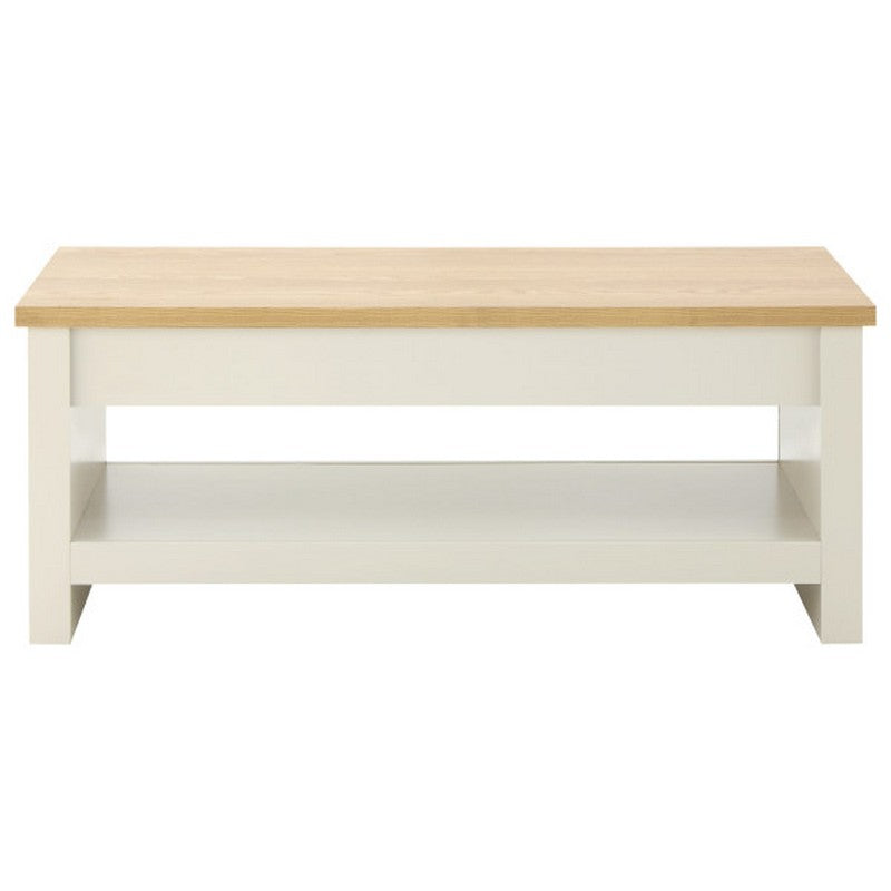 GFW Lancaster Extending Coffee Table Cream 1 Shelf 105cm