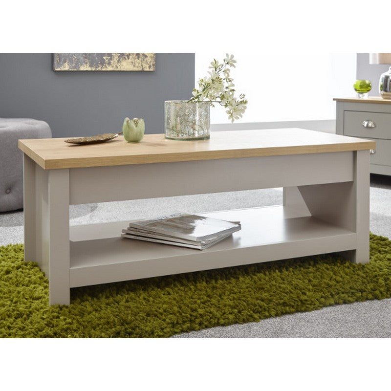 Lancaster Extending Coffee Table Grey 1 Shelf 105cm