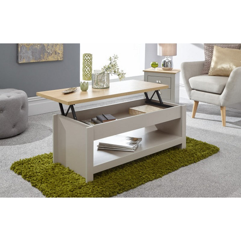 Lancaster Extending Coffee Table Grey 1 Shelf 105cm