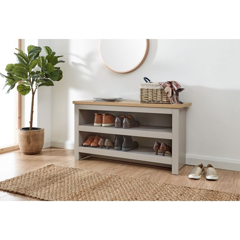 GFW Lancaster Large Shoe Storage Grey 3 Shelves