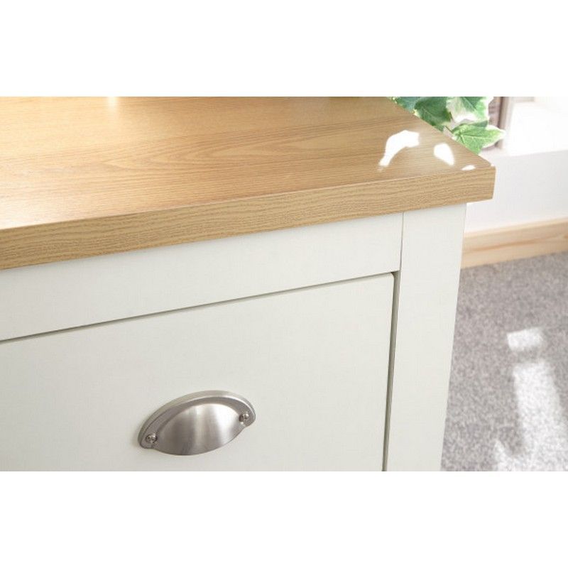 GFW Lancaster Desk Cream 4 Drawers 1 Door