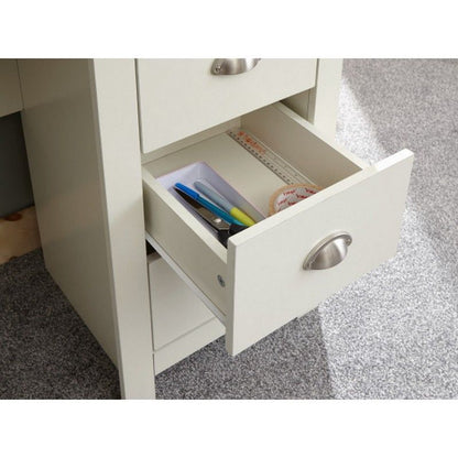 GFW Lancaster Desk Cream 4 Drawers 1 Door