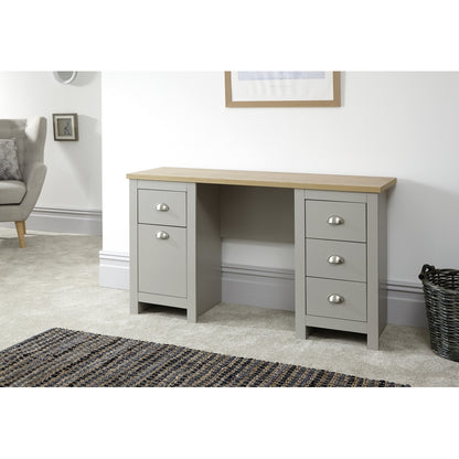 GFW Lancaster Desk Grey 4 Drawers 1 Door