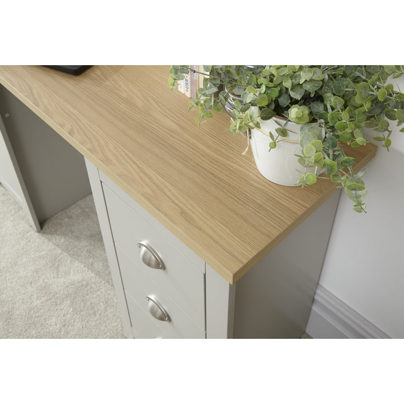 GFW Lancaster Desk Grey 4 Drawers 1 Door