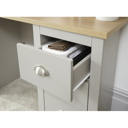 GFW Lancaster Desk Grey 4 Drawers 1 Door