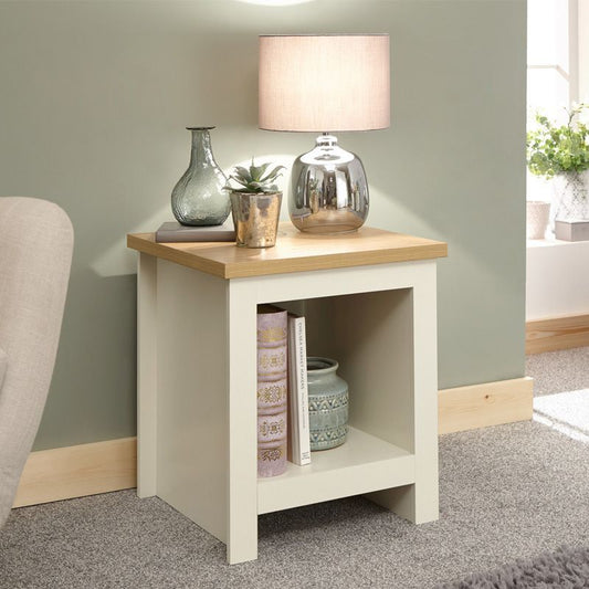 GFW Lancaster Side Table Cream 1 Shelf