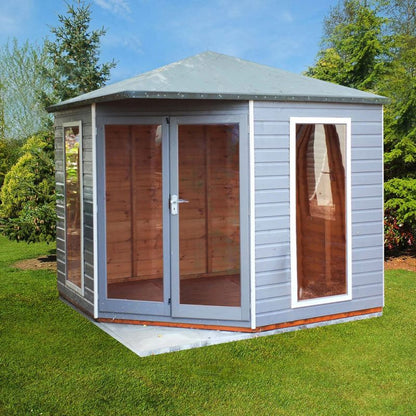 Shire Shire Larkspur 8' 4" x 8' 4" Apex Summerhouse - Premium Dip Treated Shiplap