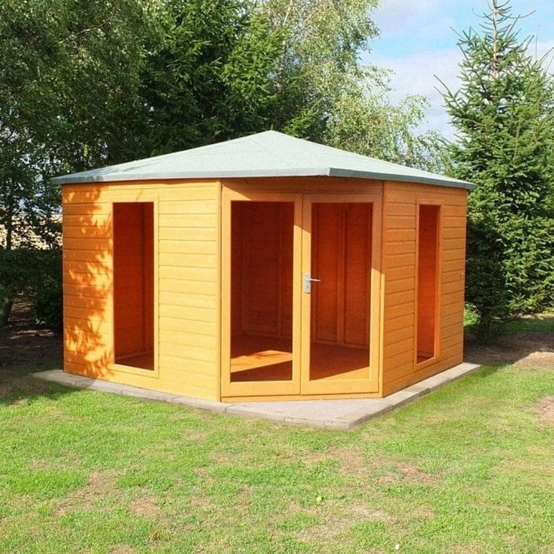 Shire Shire Larkspur 10' 4" x 10' 4" Apex Summerhouse - Premium Coated Shiplap