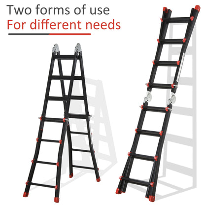 4M Aluminium Telescopic Extendable Ladder w/ Non-Slip Feet