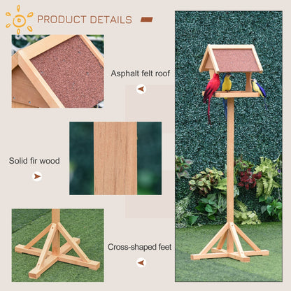 High Rise 144cm Bird Feeder Table Natural by Pawhut