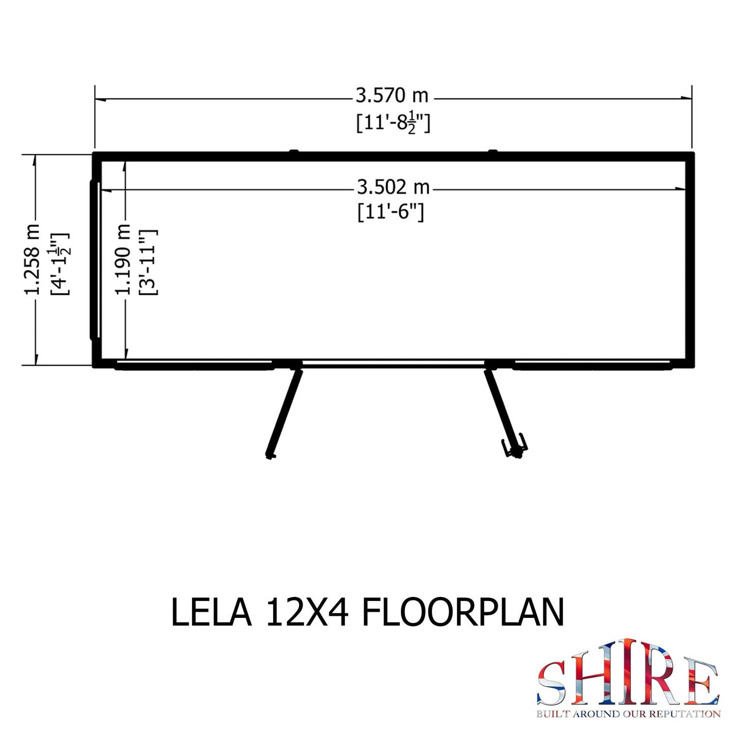 Shire Lela 4' 2" x 11' 8" Pent Summerhouse - Premium Dip Treated Shiplap