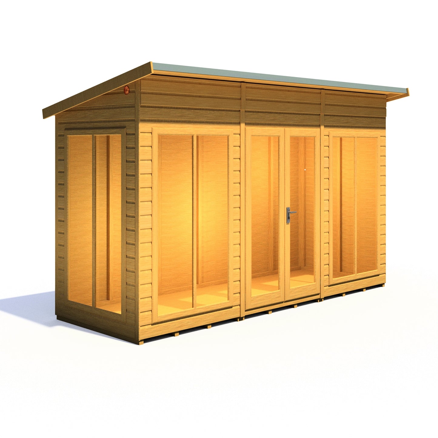 Shire Lela 4' 2" x 11' 8" Pent Summerhouse - Premium Dip Treated Shiplap