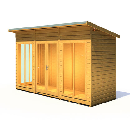 Shire Lela 4' 2" x 11' 8" Pent Summerhouse - Premium Dip Treated Shiplap