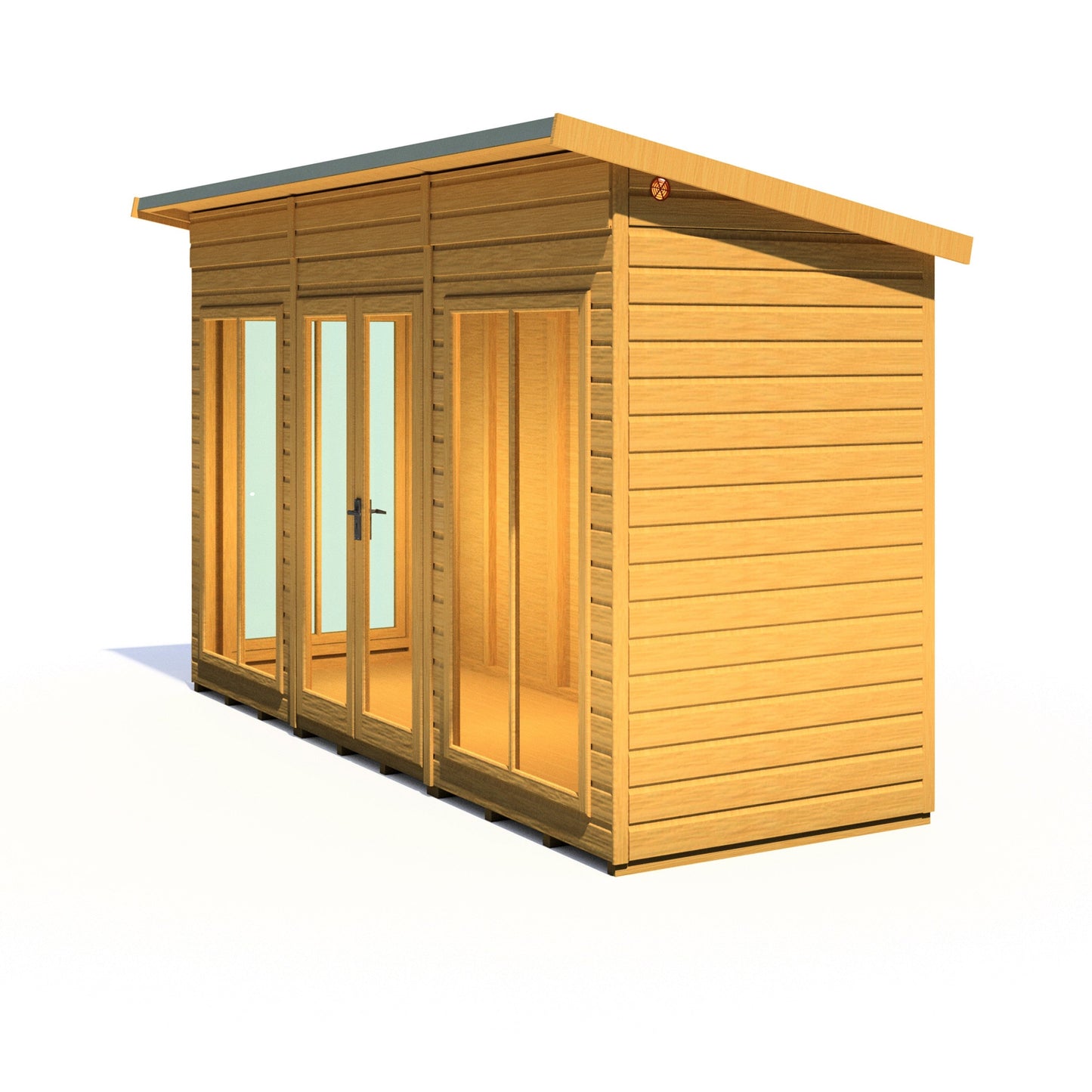 Shire Lela 4' 2" x 11' 8" Pent Summerhouse - Premium Dip Treated Shiplap