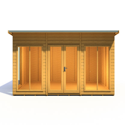 Shire Lela 8' 1" x 11' 8" Pent Summerhouse - Premium Dip Treated Shiplap