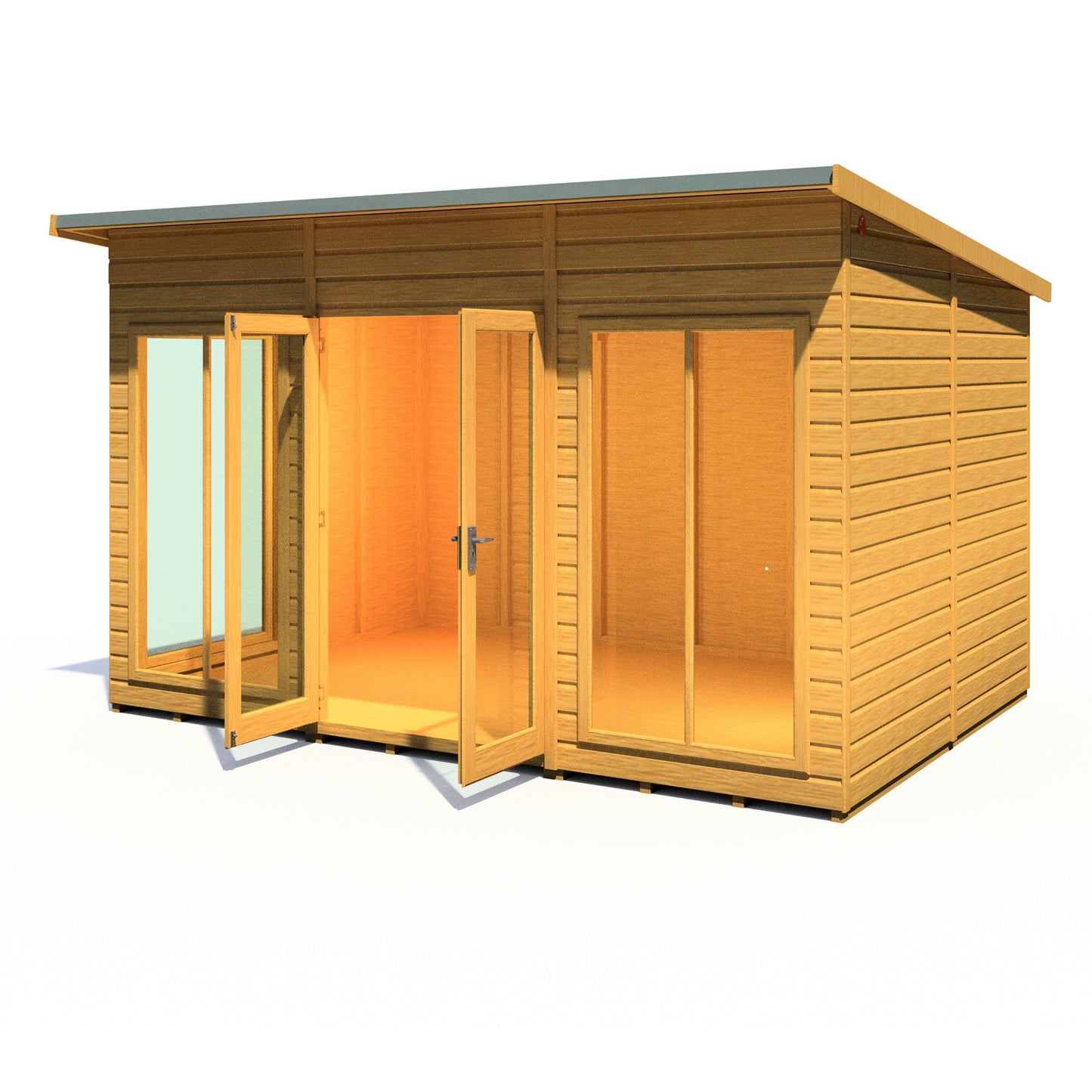 Shire Lela 8' 1" x 11' 8" Pent Summerhouse - Premium Dip Treated Shiplap