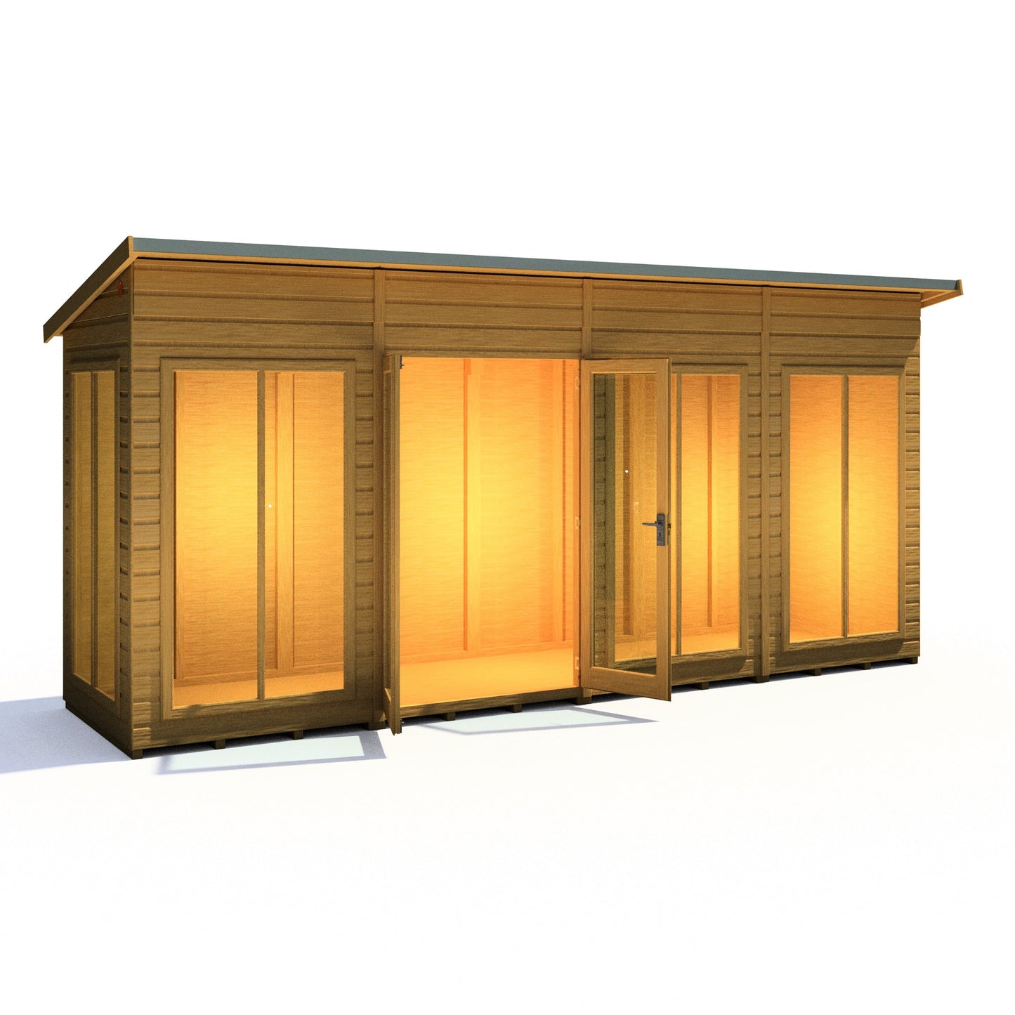 Shire Lela 4' 2" x 15' 7" Pent Summerhouse - Premium Dip Treated Shiplap