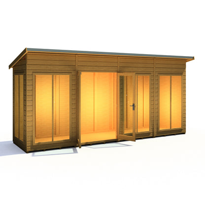 Shire Lela 4' 2" x 15' 7" Pent Summerhouse - Premium Dip Treated Shiplap