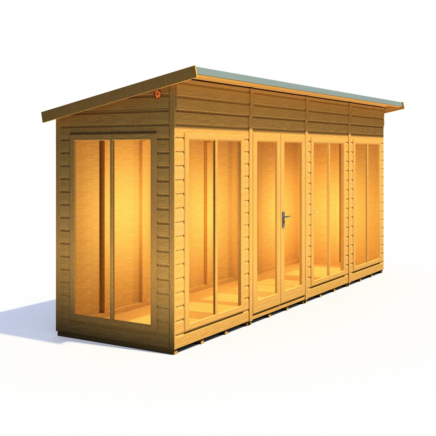 Shire Lela 4' 2" x 15' 7" Pent Summerhouse - Premium Dip Treated Shiplap