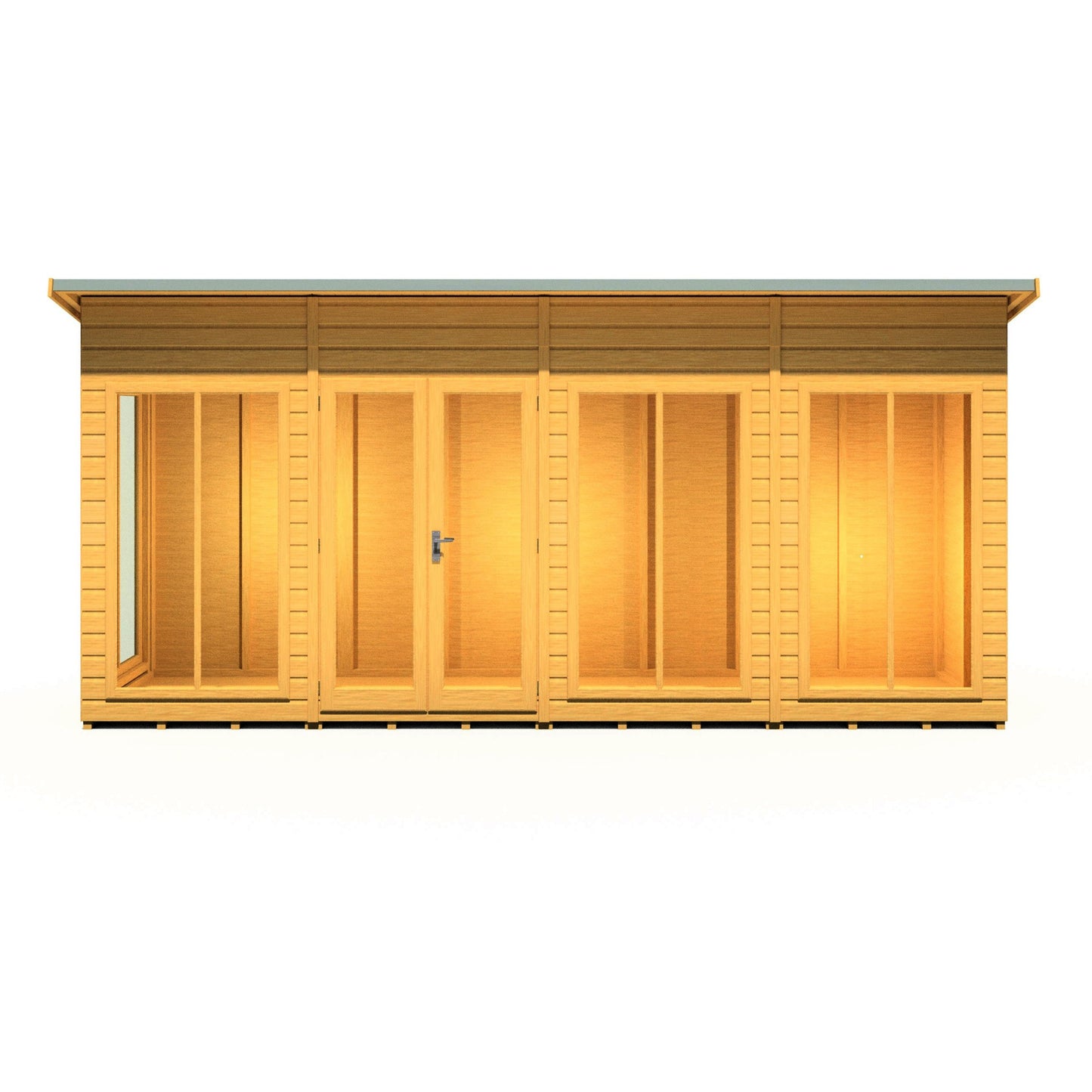 Shire Lela 4' 2" x 15' 7" Pent Summerhouse - Premium Dip Treated Shiplap