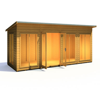 Shire Lela 6' 1" x 15' 7" Pent Summerhouse - Premium Dip Treated Shiplap