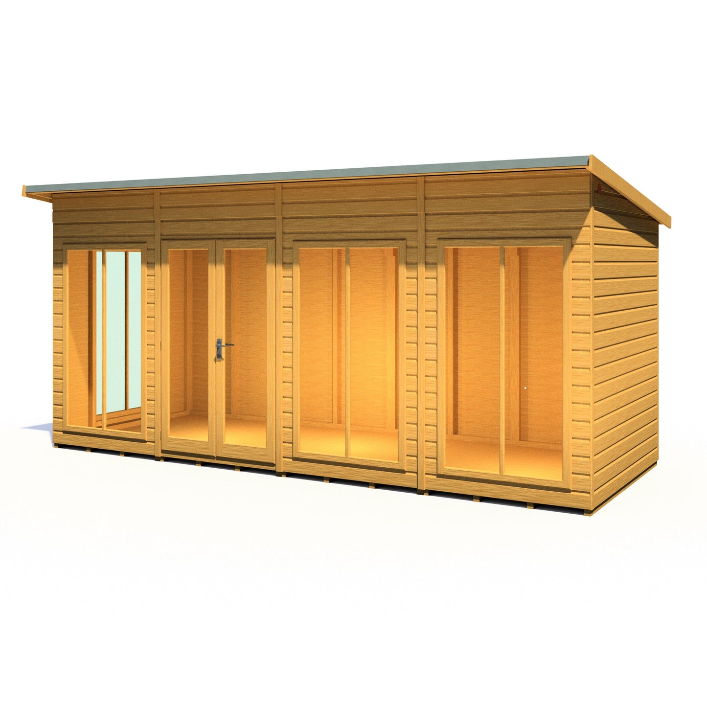 Shire Lela 6' 1" x 15' 7" Pent Summerhouse - Premium Dip Treated Shiplap