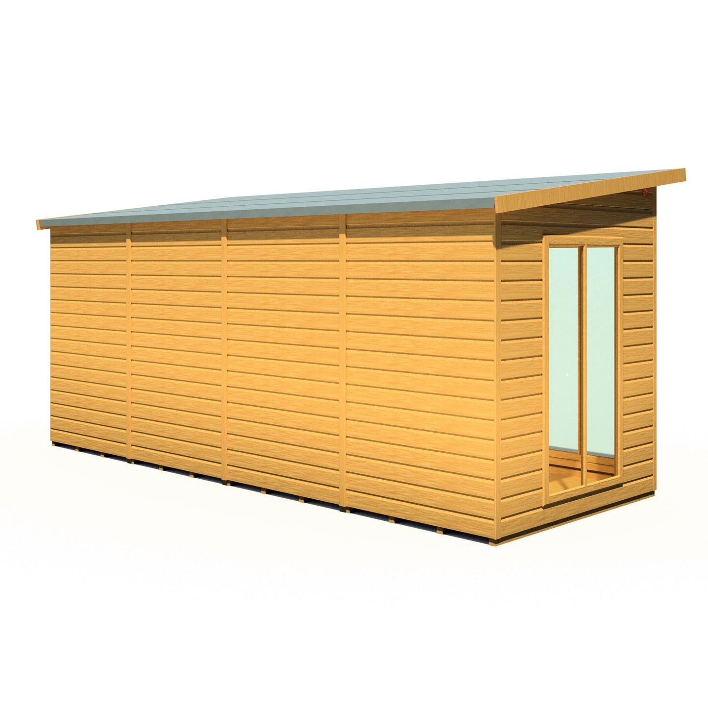 Shire Lela 6' 1" x 15' 7" Pent Summerhouse - Premium Dip Treated Shiplap