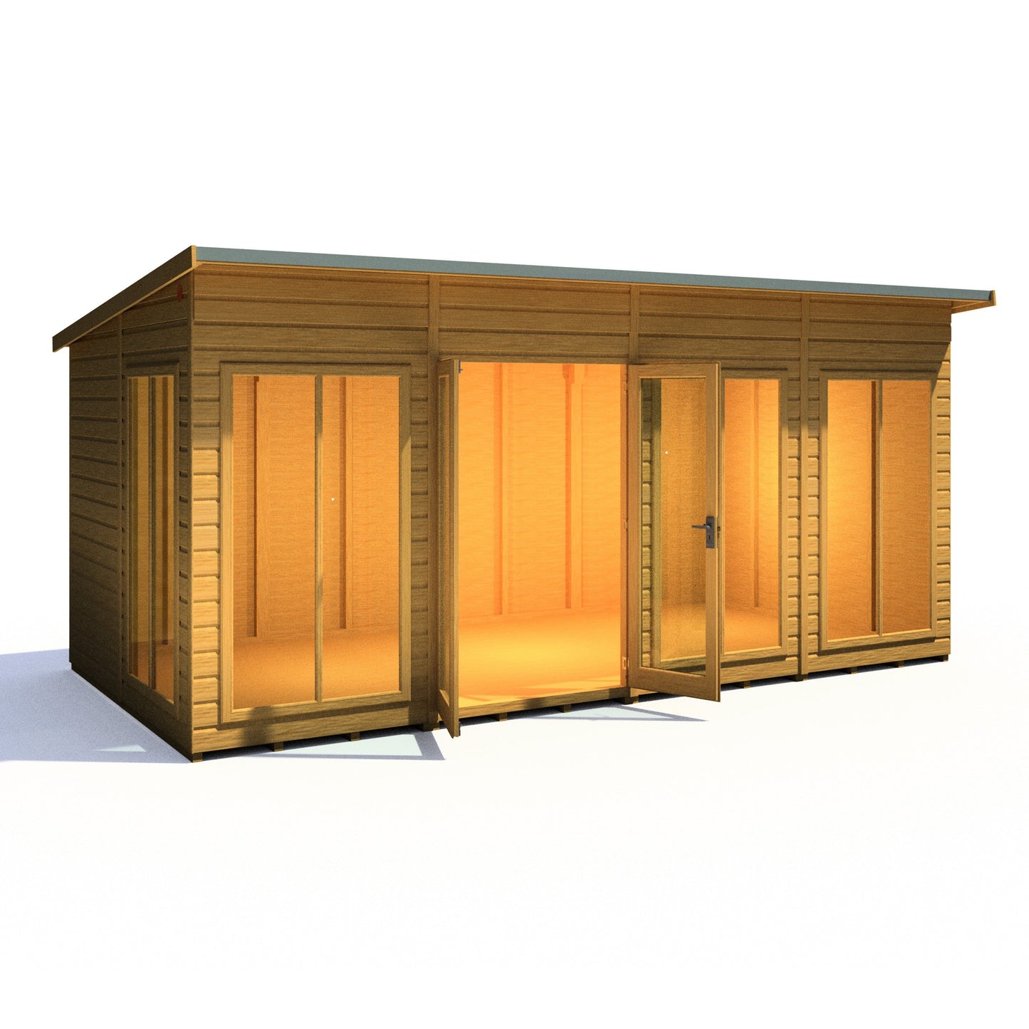 Shire Lela 8' 1" x 15' 7" Pent Summerhouse - Premium Dip Treated Shiplap