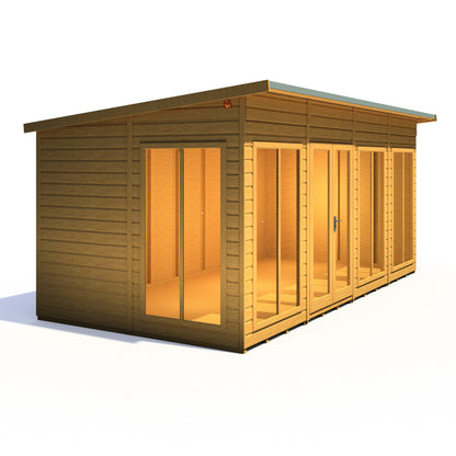 Shire Lela 8' 1" x 15' 7" Pent Summerhouse - Premium Dip Treated Shiplap