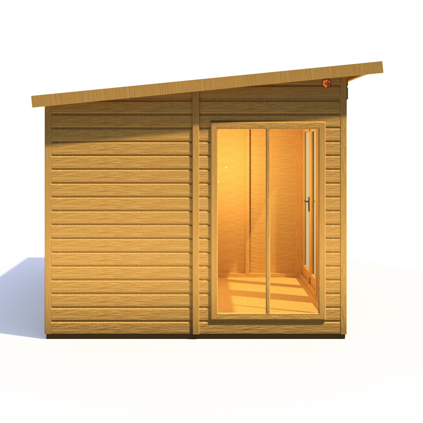 Shire Lela 8' 1" x 11' 8" Pent Summerhouse with Side Shed - Premium Dip Treated Shiplap