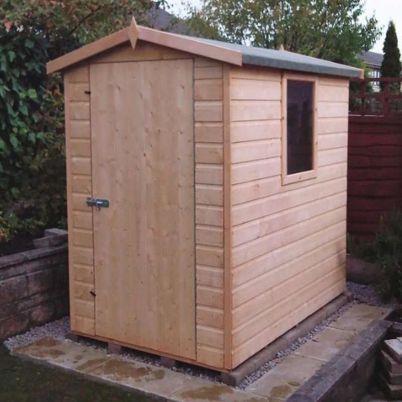 Shire Shire Lewis 4' 4" x 6' 2" Apex Shed - Premium Pressure Treated Shiplap