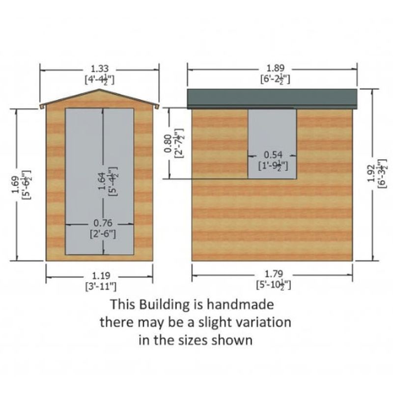 Shire Shire Lewis 4' 4" x 6' 2" Apex Shed - Premium Pressure Treated Shiplap