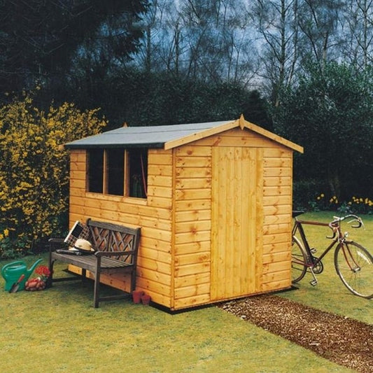 Shire Shire Lewis 5' 4" x 7' 2" Apex Shed - Premium Coated Shiplap