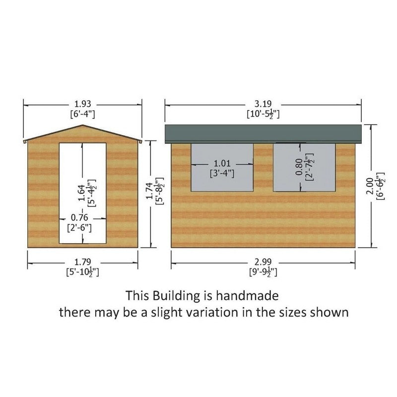 Shire Shire Lewis 6' 3" x 10' 5" Apex Shed - Premium Coated Shiplap