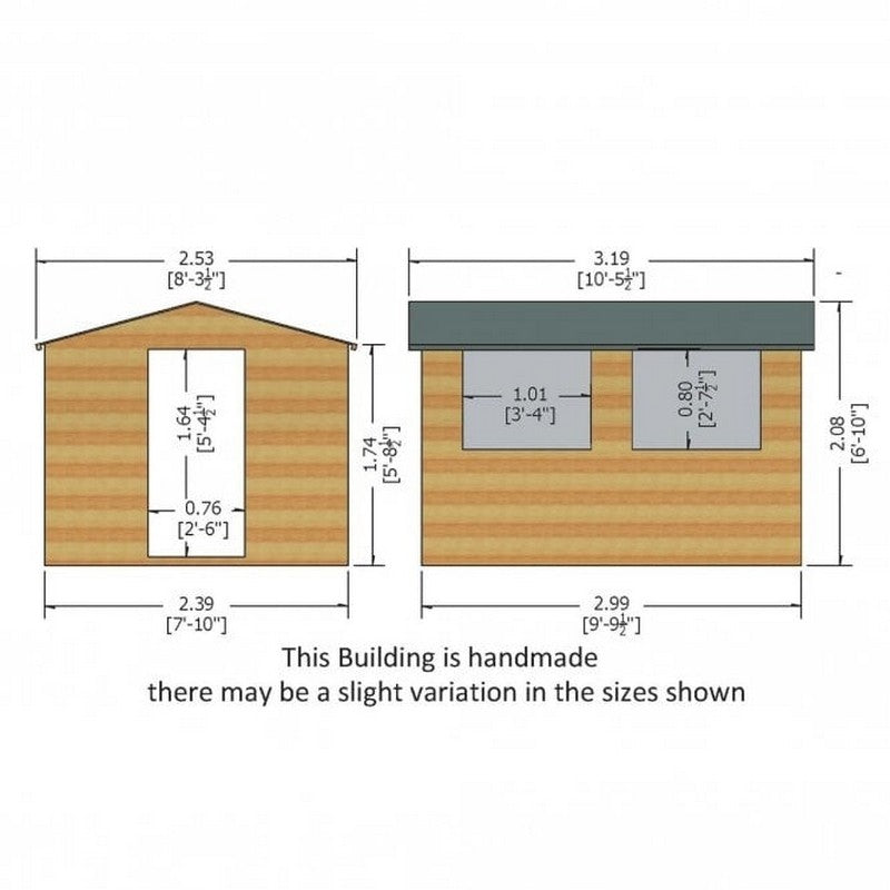 Shire Shire Lewis 8' 3" x 10' 5" Apex Shed - Premium Coated Shiplap