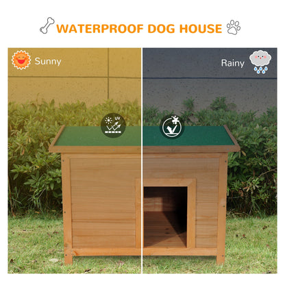 PawHut Wooden Dog Kennel Elevated Dog Pet House w/ Open Top 82W x 58D x 58H cm