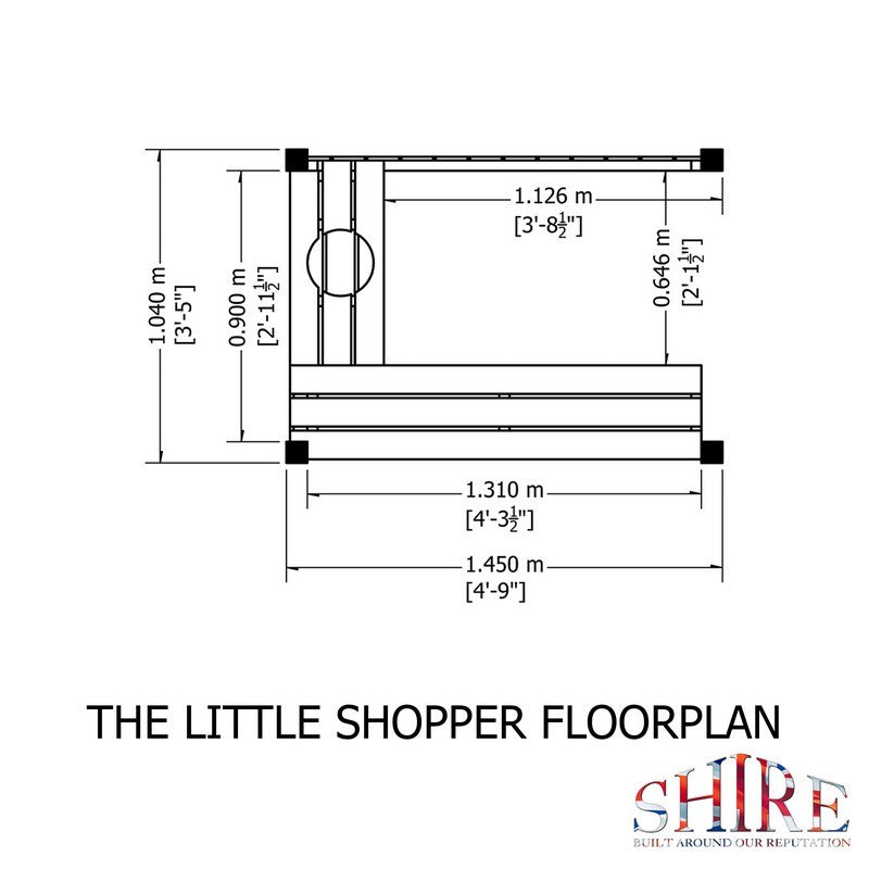 Shire Little Shopper 3' 4" x 4' 9" Pent Children's Playhouse - Classic Dip Treated Shiplap