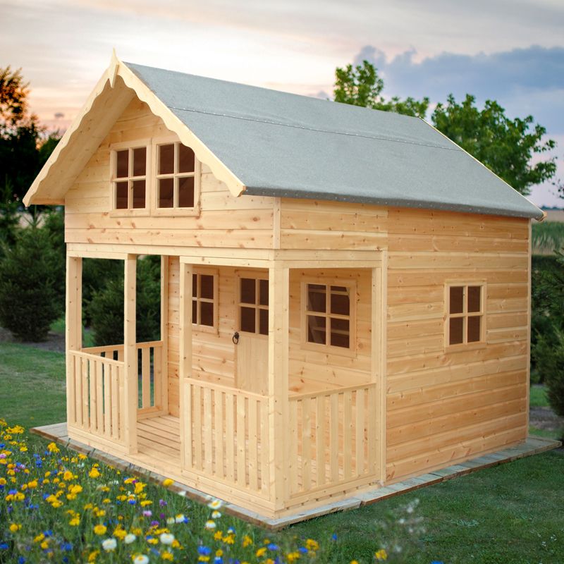 Shire Shire Lodge 8' 5" x 9' 10" Apex Children's Playhouse - Premium Dip Treated Shiplap