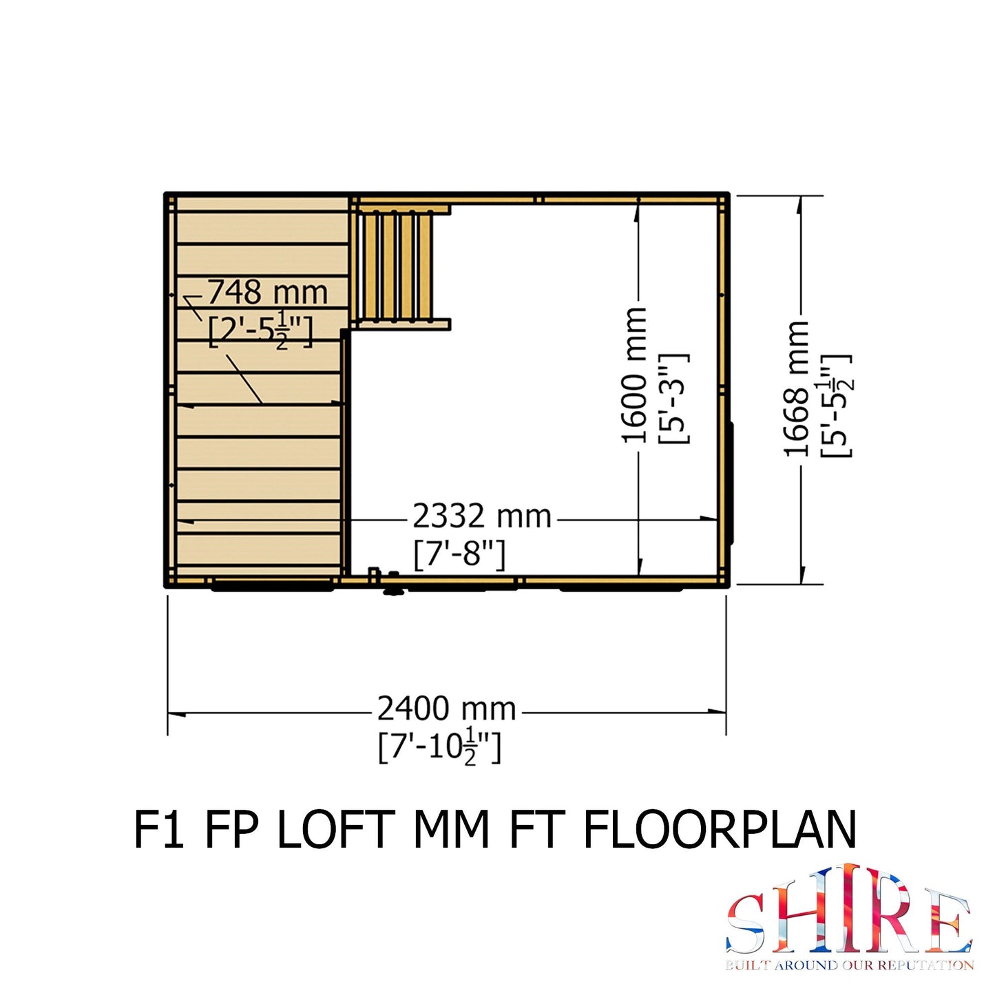 Shire Loft 7' 10" x 7' 1" Offset Apex Children's Playhouse - Premium Dip Treated Shiplap