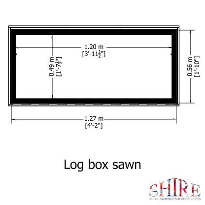 Shire Log Box 4' 3" x 2' Flat Log Store - Premium Pressure Treated Shiplap