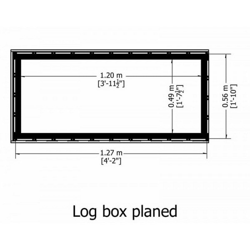 Shire Shire Log Box 4' 3" x 2' Flat Log Store - Premium Pressure Treated Shiplap