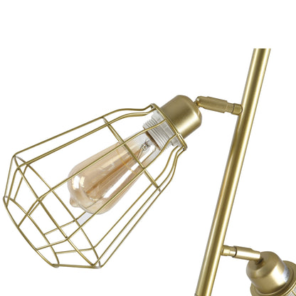 Steel Tri-Head Floor Lamp Gold